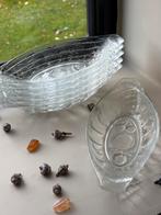 6 vintage glasen schalen, schaaltjes, fruit, kerst, dessert, Schaal, Ophalen of Verzenden, Ovaal, Glas