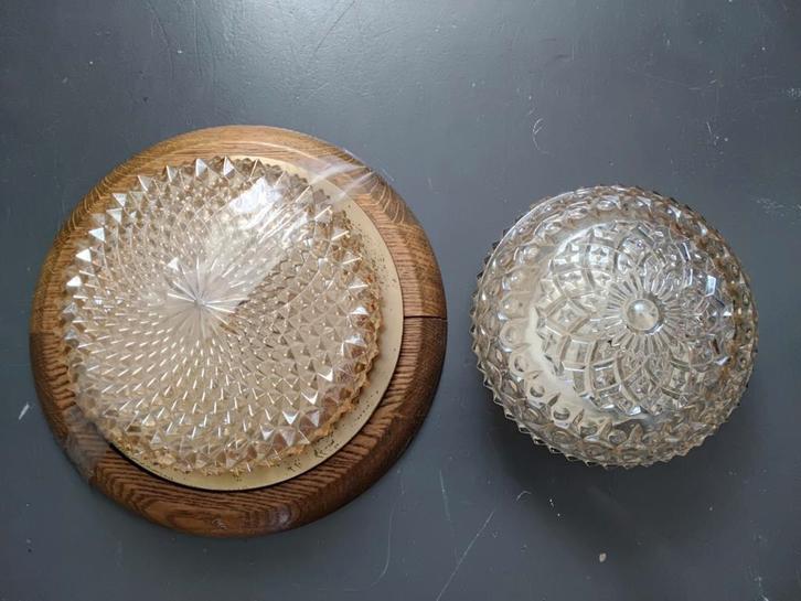 1Vintage amber glas plafond/wandlamp + 1ananas amber glas, Huis en Inrichting, Lampen | Plafondlampen, Glas, Hout, Metaal, Ophalen