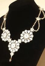 Handgemaakte designer (bruids)ketting, Swarovski kristallen, Overige materialen, Wit, Met strass, Nieuw