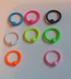 Leuke (neon) gekleurde piercing ringetjes, Ophalen of Verzenden, Nieuw, Staal, Overige typen