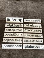 12x belettering naamborden houtzagerij , timmerfabriek  enz., Ophalen of Verzenden