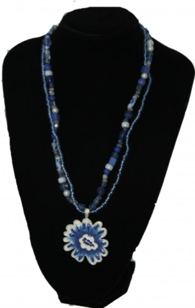 Partij Bijouxtifull halskettingen blauw met Amulet, Sieraden, Tassen en Uiterlijk, Kettingen, Nieuw, Overige materialen, Blauw