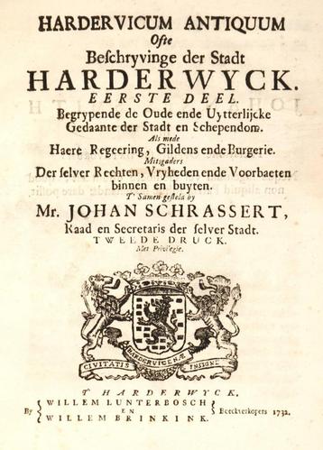  Schrassert, J. Hardervicum antiquum Beschryvinge Harderwijk beschikbaar voor biedingen
