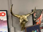 Longhorn skull polyresin 67x64 cm oud goud kleur, Huis en Inrichting, Woonaccessoires | Wanddecoraties, Nieuw, Ophalen