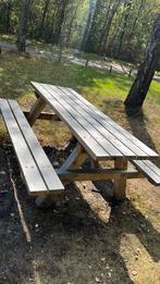 Mooie picknick tafel gehard hout geen gamma kwaliteit, Tuin en Terras, Ophalen of Verzenden, Rechthoekig, Hout