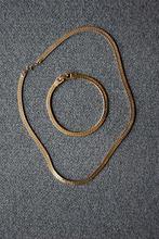 Gold plated halsketting + bijbehorende armband., Verzenden, Overige materialen, Ketting, Verguld