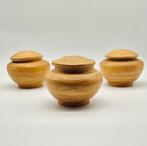 Set van 3 Japanse Bamboe Voorraadpotten met Deksel, Huis en Inrichting, Woonaccessoires | Vazen, Overige materialen, Overige kleuren