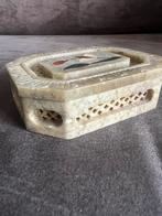 Vintage Hand Vervaardigd Speksteen Doosje India., Ophalen of Verzenden