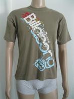 maat M, 1 legergroen T-shirt met opdruk, 61 cm., Ophalen of Verzenden, Gedragen, Maat 48/50 (M), Groen