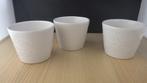 3 mooie witte overpotten, Gebruikt, Rond, Ophalen of Verzenden, Aardewerk