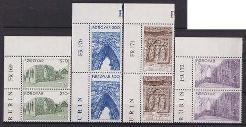 Foroyar 1988 Historische gebouwen in paar Hoekstukje, Postzegels en Munten, Postzegels | Europa | Scandinavië, Postfris, Denemarken