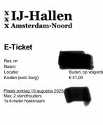 IJhallen kraam zondag 10 aug buiten/grote hoek, Tickets en Kaartjes, Twee personen