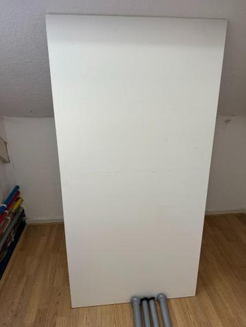 Witte Ikea (bureau) tafel 160 x 80 hoogte verstelbaar - afbeelding 2