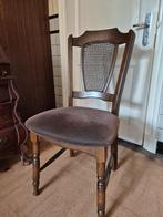 5 eikenhouten stoelen met stoffen bekleding, Huis en Inrichting, Stoelen, Hout, Gebruikt, Bruin, Vijf, Zes of meer stoelen