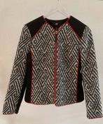 Jasje in zwart met zwart-wit abstract patroon en rode bies, H&M, Zwart, Ophalen of Verzenden, Jasje