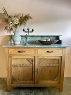 Vintage houten commode snijwerk met marmeren blad, Ophalen, Gebruikt