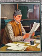 Schilderij van lezende man door N.A. Anker, Ophalen of Verzenden