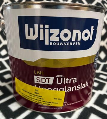 2,5 ltr Wijzonol ultra Hoogglanslak 3005 beschikbaar voor biedingen