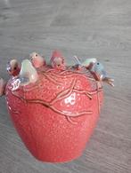 Des Pots vaas met vogeltjes, Ophalen, Aardewerk of Porselein, Minder dan 50 cm