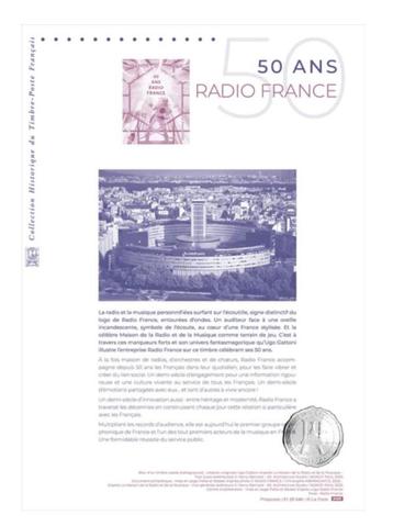 Jaar 2025 Document philatélique - 50 ans de Radio France. beschikbaar voor biedingen