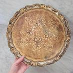 Florentijns goudkleurig dienblad, Ophalen of Verzenden, Zo goed als nieuw, Rond, Hout