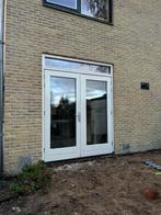 Hardhouten openslaande tuindeuren incl. kozijn met glas, Ophalen, Deurkozijn, 225 cm of meer, Zo goed als nieuw