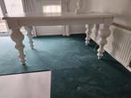 Witte houten tafel met bolpoten, Huis en Inrichting, Tafels | Eettafels, Ophalen, Gebruikt, 100 tot 150 cm, 150 tot 200 cm