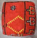 Nieuw Marrokaans berber wollen kelim, vloerkussen poef, Ophalen of Verzenden, Nieuw, Vierkant, 50 tot 75 cm