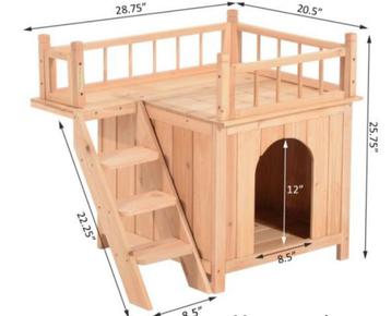 Houten hondenhuis / hondenhok – stevig & personaliseerbaar beschikbaar voor biedingen