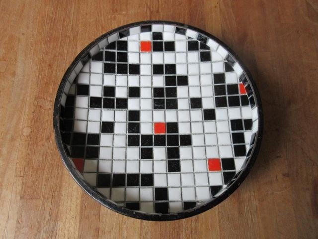 Plantenschaal mozaiek schaal betaalschaal kruiswoordpuzzel, Ophalen of Verzenden