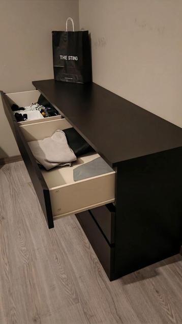 Ikea malm ladekast 6 lades. Zwartbruin - afbeelding 3