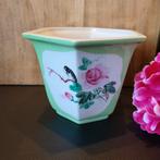 Chinees kleurrijk plantenpotje. 12 cm hoog vintage  retro, Tuin en Terras, Bloempotten, Gebruikt, Rond, Ophalen of Verzenden, Minder dan 25 cm