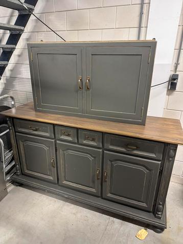 Massief houten buffetkast landelijk/industrieel 170 cm breed beschikbaar voor biedingen