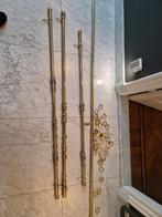 Vier messing gordijnroedes met ringen, Ophalen, Gebruikt, Bruin, 200 cm of meer
