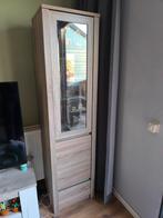 Mooie Vitrinekast grijs eiken, Huis en Inrichting, Kasten | Vitrinekasten, Ophalen, Glas, 50 tot 100 cm, Zo goed als nieuw