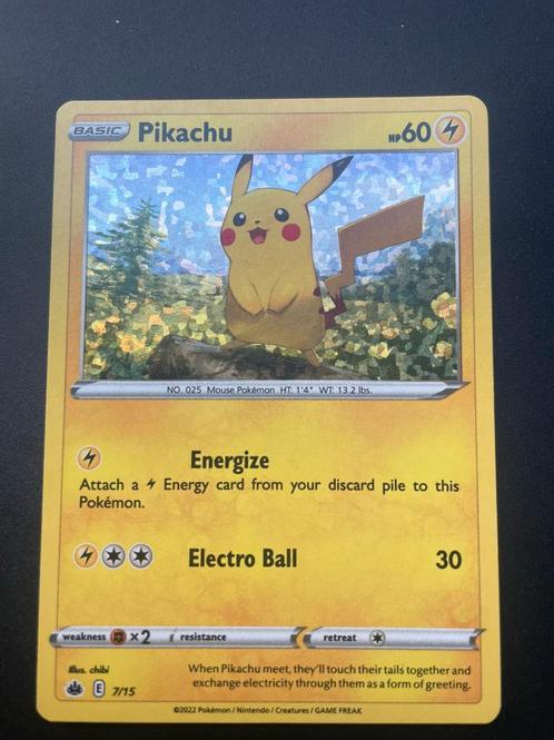 Pikachu 7/15, Hobby en Vrije tijd, Verzamelkaartspellen | Pokémon, Zo goed als nieuw, Foil, Ophalen of Verzenden