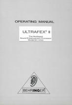 HANDLEIDING BOEK (Manual) Behringer - Ultrafex II (EX 3100), Ophalen of Verzenden, Zo goed als nieuw, Volume