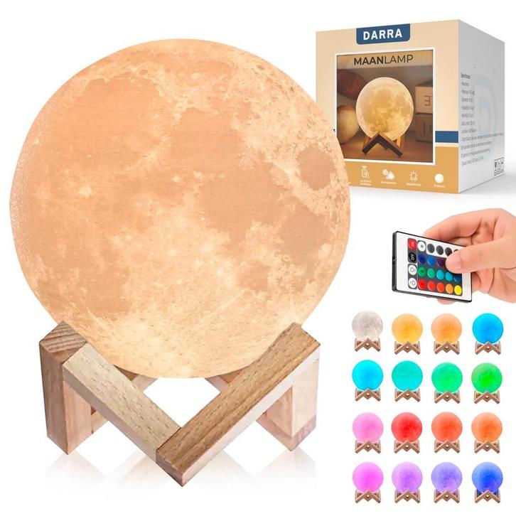 Darra Maanlamp - 16 Kleuren - Incl Afstandsbediening - Nieuw, Huis en Inrichting, Lampen | Tafellampen, Nieuw, Minder dan 50 cm