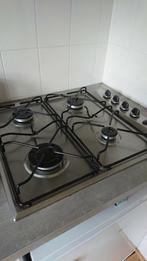 4 pits inbouw zilverkleurige kookplaat 60 X 50 cm, Witgoed en Apparatuur, Kookplaten, 4 kookzones, Inbouw, Ophalen, Refurbished