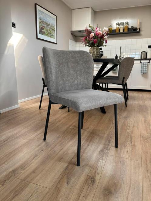 6 Eetkamerstoelen Vincent, Huis en Inrichting, Stoelen, Zo goed als nieuw, Vijf, Zes of meer stoelen, Stof, Grijs, Ophalen