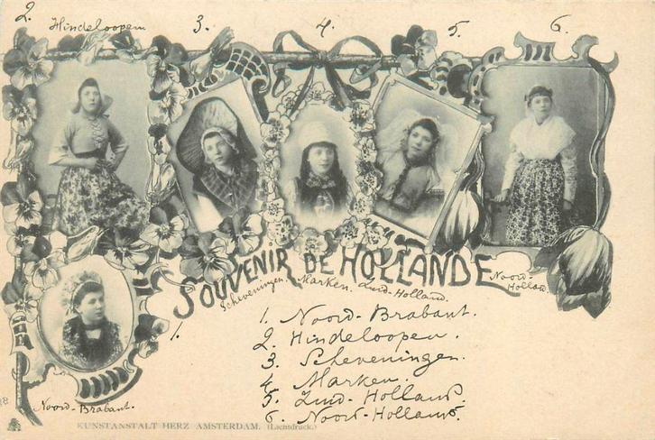 701122031 Nederland Souvenir de Hollande, Verzamelen, Ansichtkaarten | Nederland, Zuid-Holland, Voor 1920, Verzenden