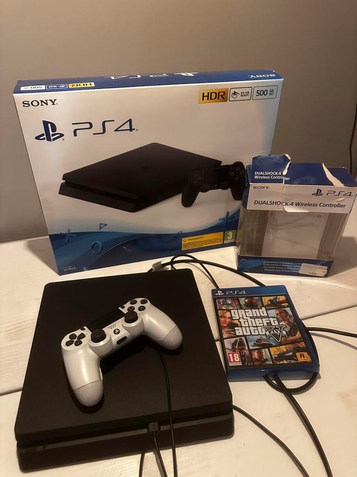 PlayStation 4 Slim, Spelcomputers en Games, Spelcomputers | Sony PlayStation 4, Zo goed als nieuw, Slim, 500 GB, Met 1 controller
