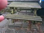 Picknicktafel enkel, Tuin en Terras, Picknicktafels, Ophalen, Gebruikt, Rechthoekig, Hout