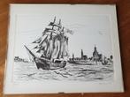 Mooie ets van H. Korsman 1978 (Burcht), Antiek en Kunst, Kunst | Etsen en Gravures, Ophalen of Verzenden