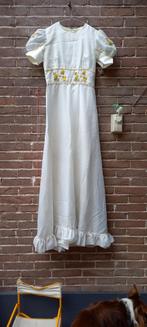 Vintage Trouwjurk met Bloemendetails, Maat 38/40 (M), Wit, Ophalen of Verzenden, Onbekend