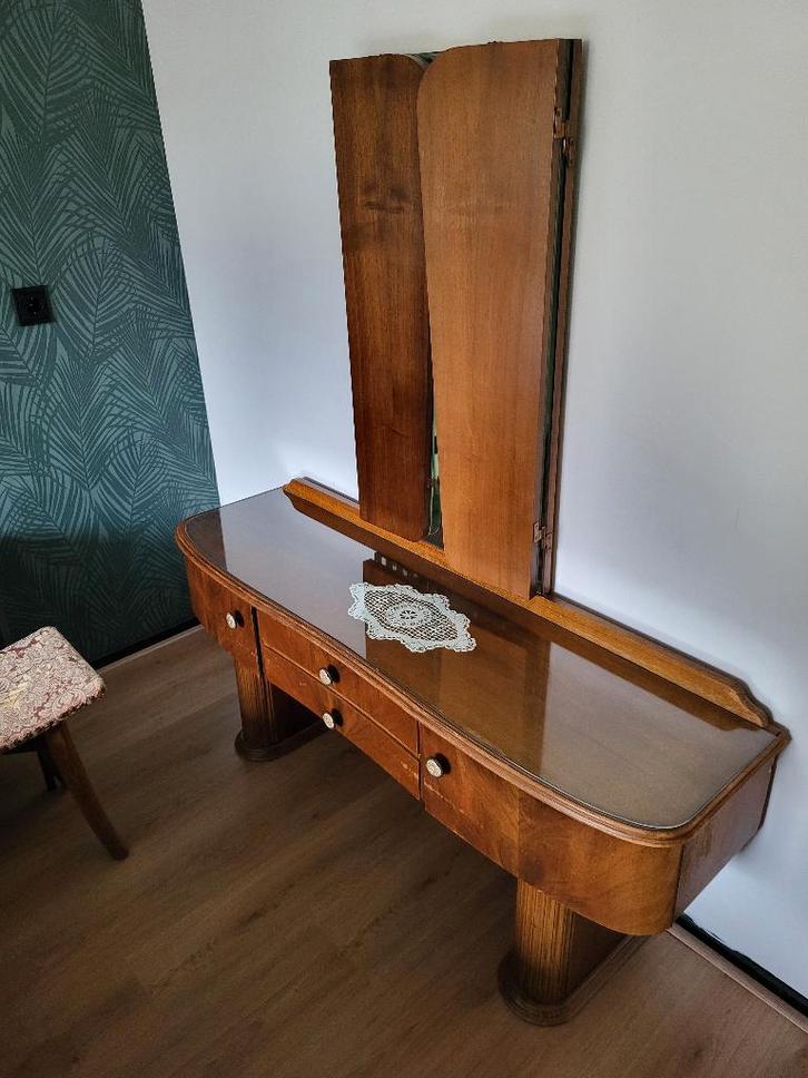 Vintage kaptafel, Huis en Inrichting, Tafels | Kaptafels, Gebruikt, Minder dan 100 cm, 100 tot 150 cm, Hout, Ophalen