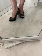 Zwarte peeptoe met hoge hak maat 36, Ophalen of Verzenden, Zo goed als nieuw, Zwart