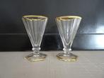 Set van 2 borrelglaasjes met gouden randje, Ophalen of Verzenden, Zo goed als nieuw, Borrel- of Shotglas