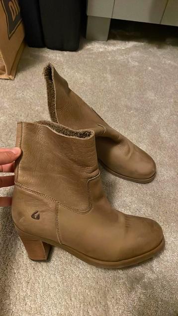 Shabbies lookalike leren laarsjes dames hak beige maat 41 beschikbaar voor biedingen