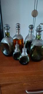 Glazen flessen met tin, Antiek en Kunst, Antiek | Glas en Kristal, Ophalen